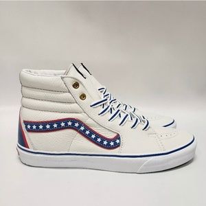Vans Sk8 Hi White Leather Stars USA Evil Kenevil